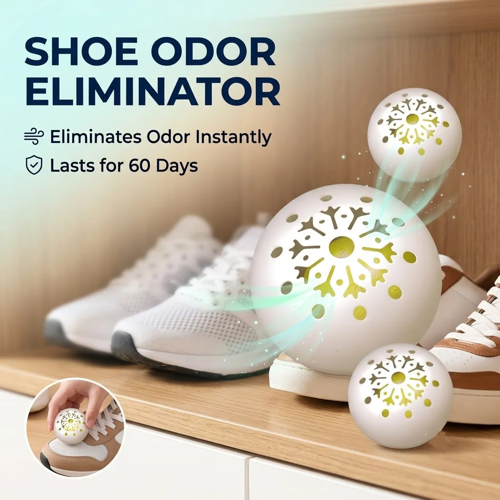Bolas Desodorizantes para Calçados 6 Peças, Eliminador de Odor para Tênis, Carvão Ativado, Aromatizador para Sapatos, Bolsas de Academia, Armários e Guarda-Roupas, Removedor de Odor