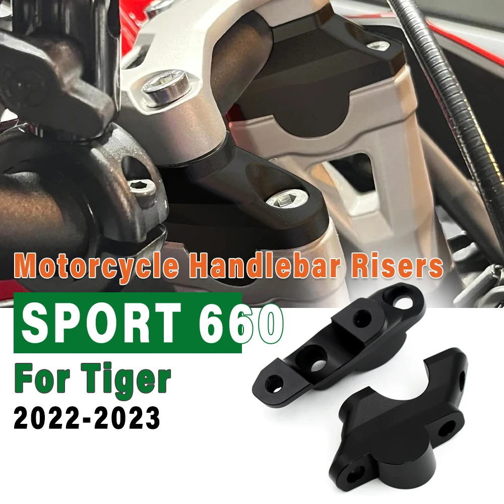 Sport 660 For Tiger 2022-2023 Accessories Motorcycle New Handlebar Riser Mounting Handle Bar Clamp Extend Adapter Aluminum CNC