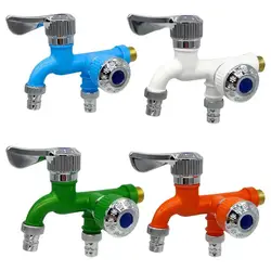 Double Outlet Faucet Bathroom Sink Water Faucet Garden Washer Water Faucet Mop Pool Tap Outdoor Basin Diverter Connector