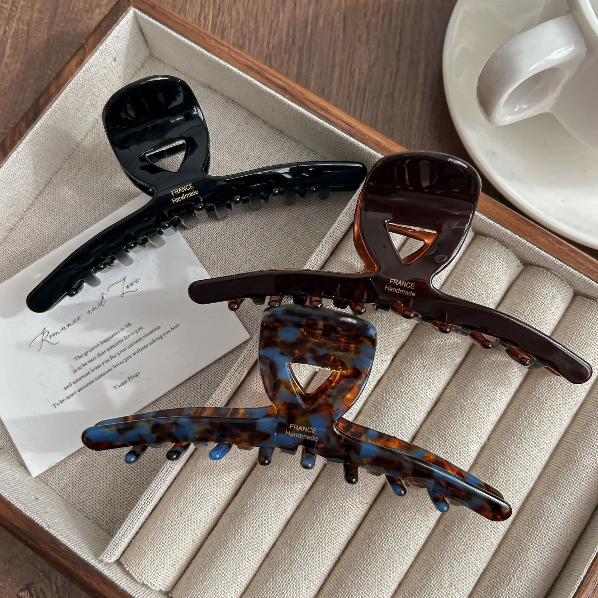 2026 Korean Series Acetic Acid Hair Claws for Women High-End Large Shark Clip Back of Head Hair Volume Multiple Accessory Gift