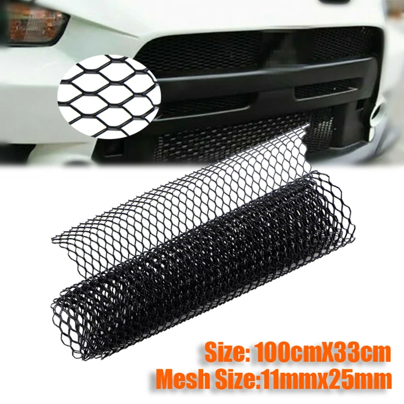 100cm x 33cm grade de alumínio malha grill capa pára-choques do carro fender capô ventilação grade grade net carro forma hexágono