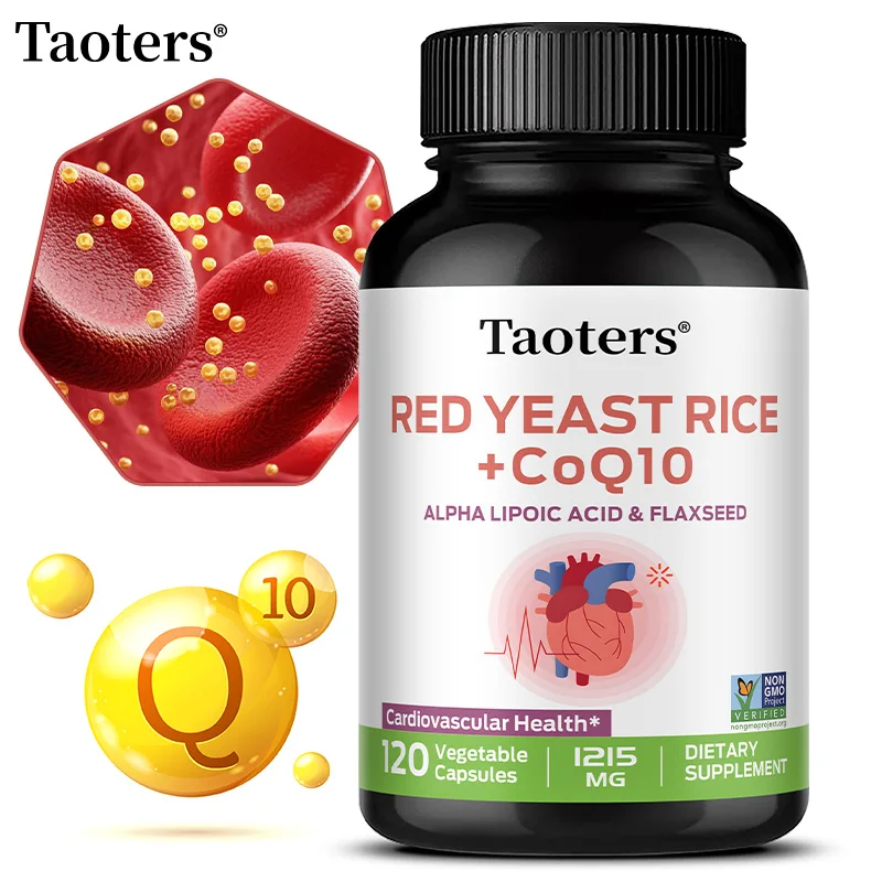 

Red Yeast Rice + Coenzyme Q10 Capsules - Supports Cardiovascular Health, Regulates Blood Lipids, and Promotes Digestion