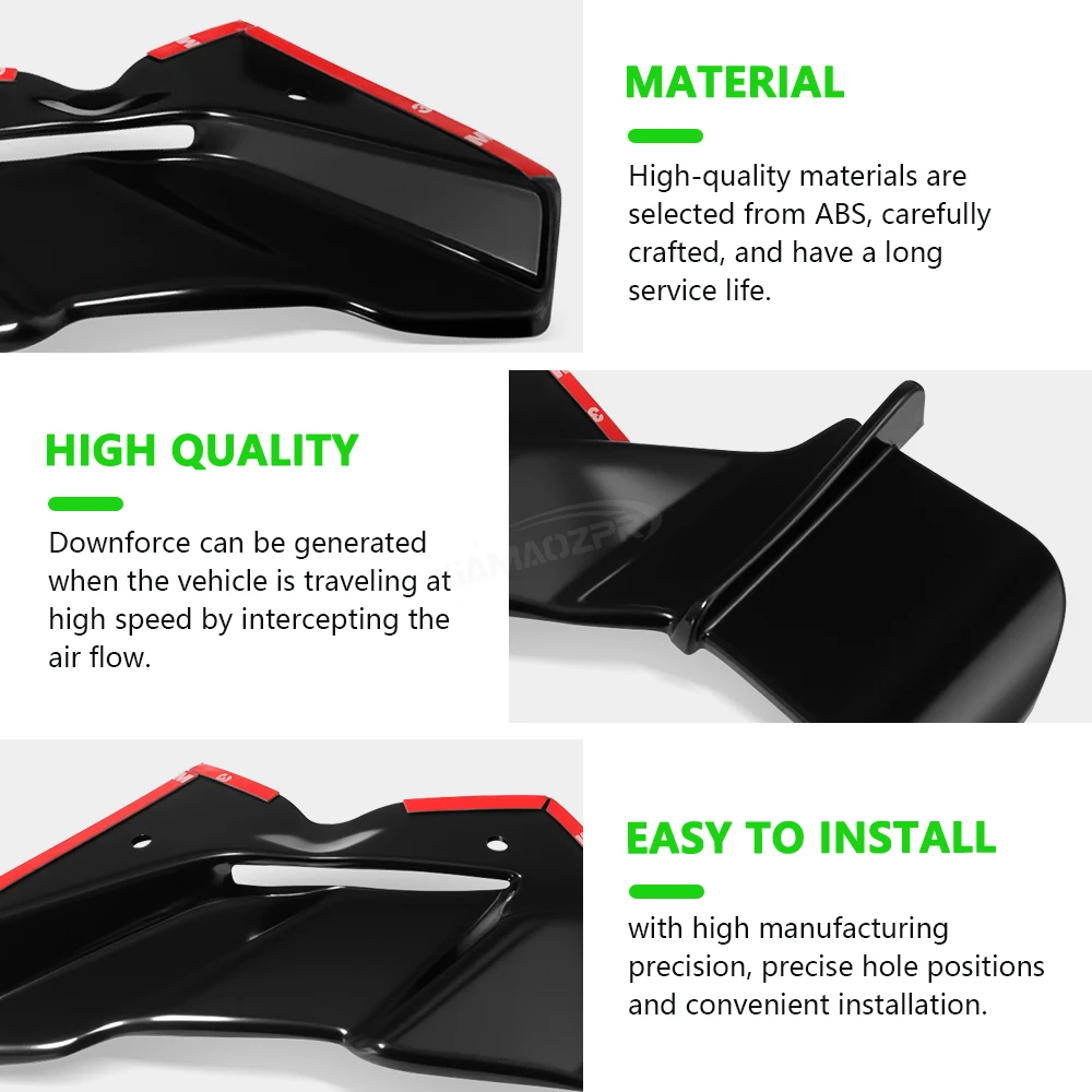 جديد لـ ZX-6R ZX6R ZX636 ZX-636 2024-2025 دراجة نارية الجبهة الشفة سبويلر الجناح هدية الجبهة الصغيرة الجناح تعديل الملحقات