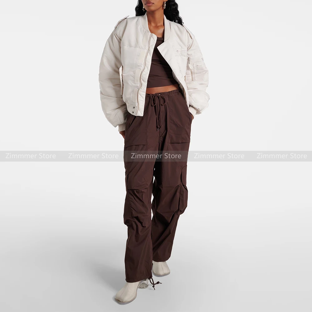 

Женская ниша 2024, осенне-зимняя новая силуэтная куртка-пилот, короткая хлопковая куртка, пальто