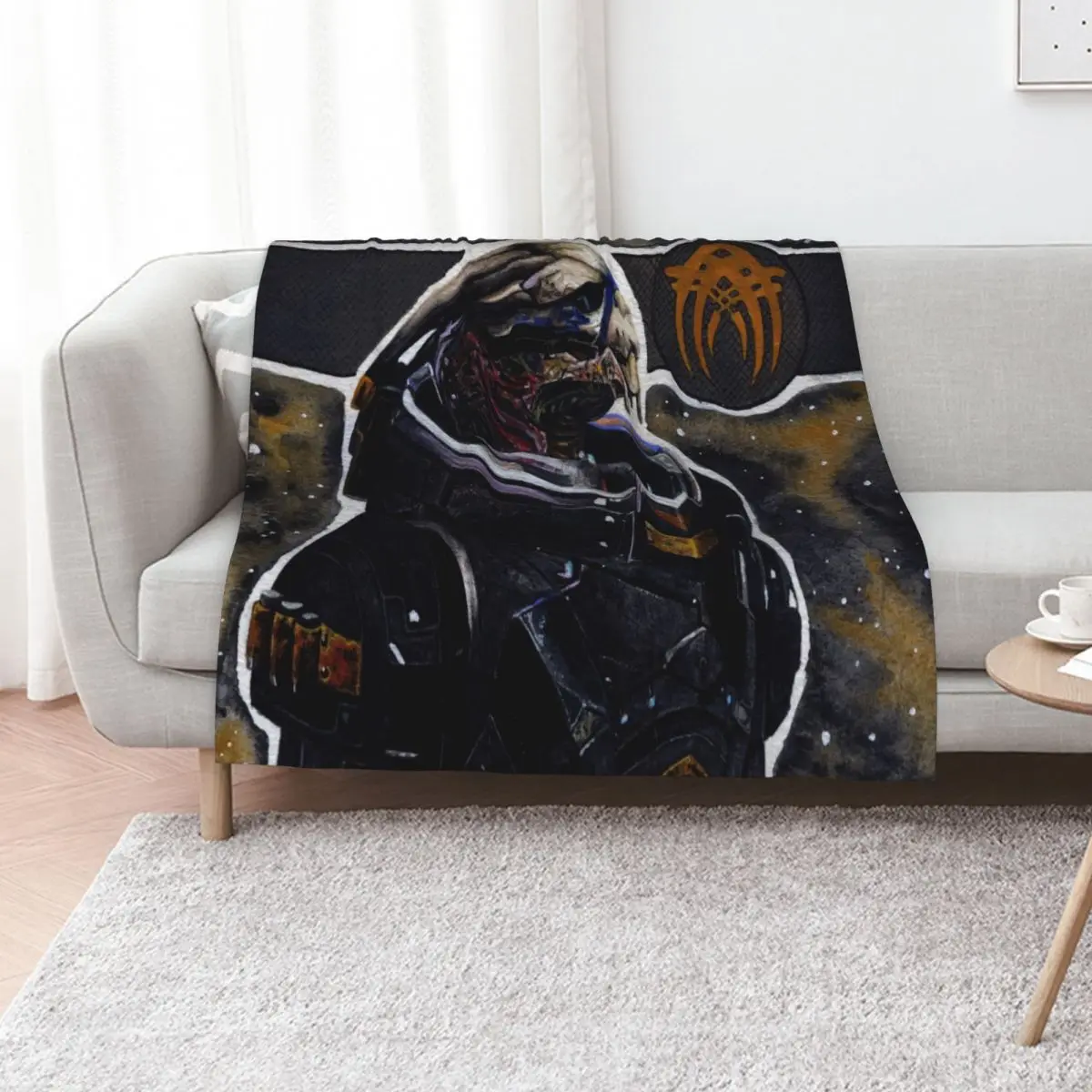 

Mass Effect Garrus Throw Blanket For Decorative Sofa for sofa for winter Summer Beddings Blankets