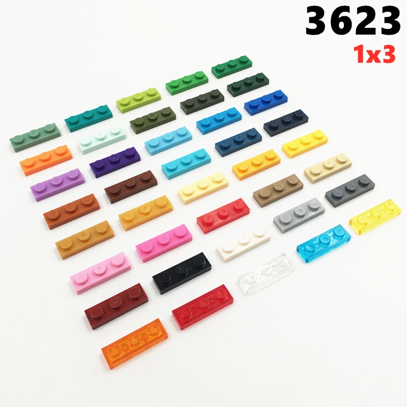 120pcs/lot MOC Parts 3623 Plate 1x3 Compatible Figures Bricks DIY Assmble Building Blocks Particle Kid Puzzle Brain Toys Gift