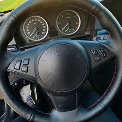 Car Steering Wheel Cover For BMW E60 E63 E64 M5 2005 2007 2008 M6 2007 Microfiber leather Braid For Steering Wheel