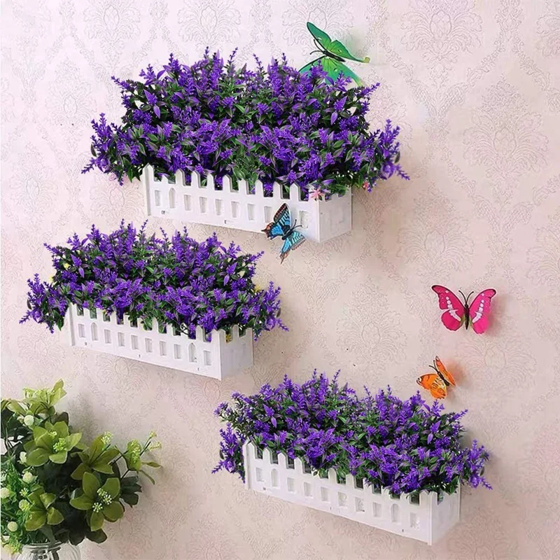 10 Bundles Artificial Flowers-Lavender Flowers, Outdoor UV Resistant Fake Flowers, No Fade Faux Plastic Flowers