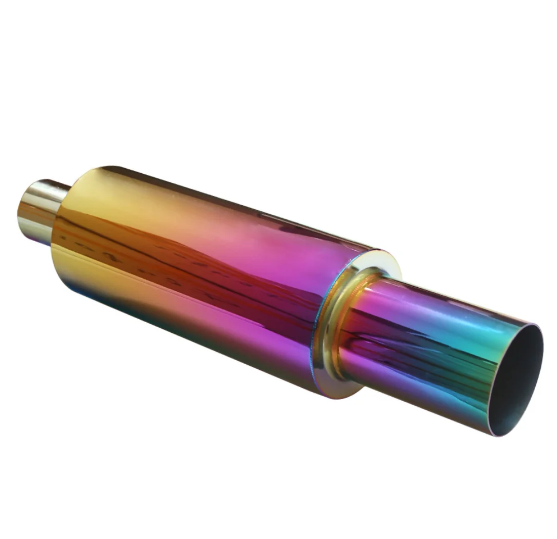 Car accessories automotive universal straight exhaust pipe sports car sound  straight illusory color drum