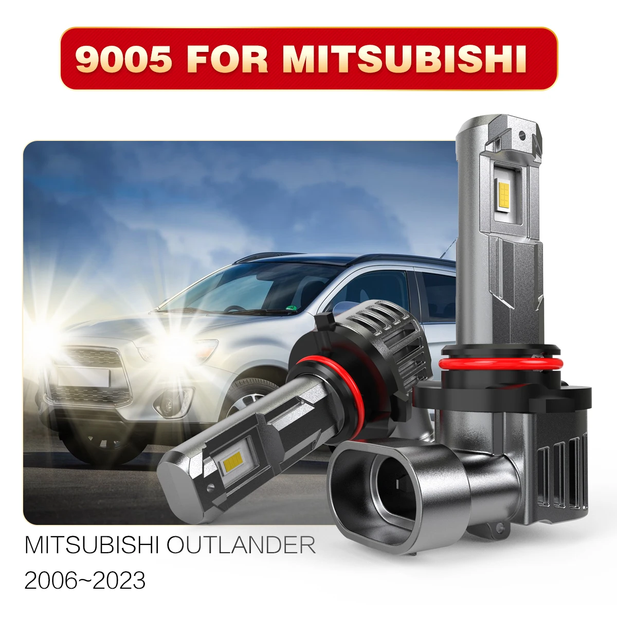 

AUHSSAN 2x 9005 HB3 Автомобильная светодиодная лампа Canbus 6000K Белая головная противотуманная фара Диодная лампа 55 Вт безвентиляторная для Mitsubishi ASX 2010 ~ 2023