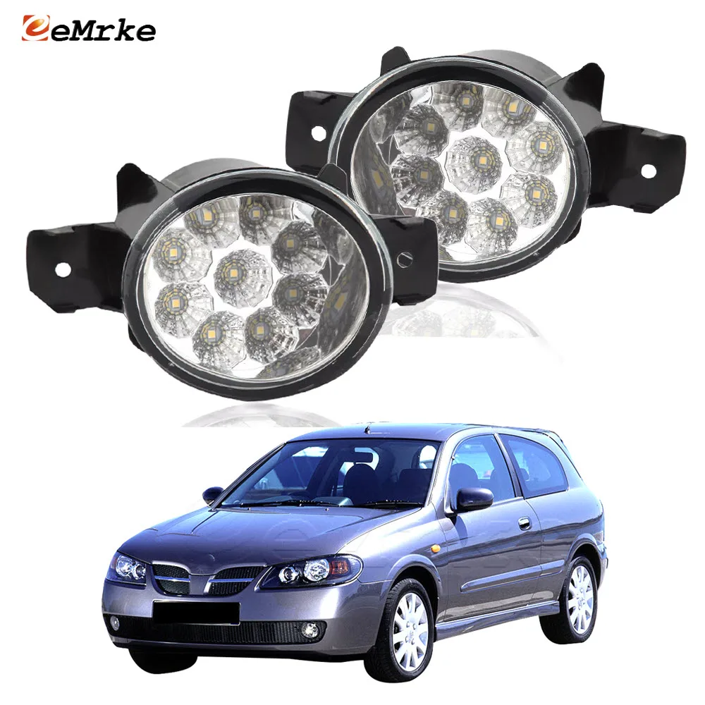 Upgrade Led Fog Lights Assembly for Nissan Almera II N16 Facelift 2003 2004 2005 2006 Car PTF Lamp DRL Daytime Running Light