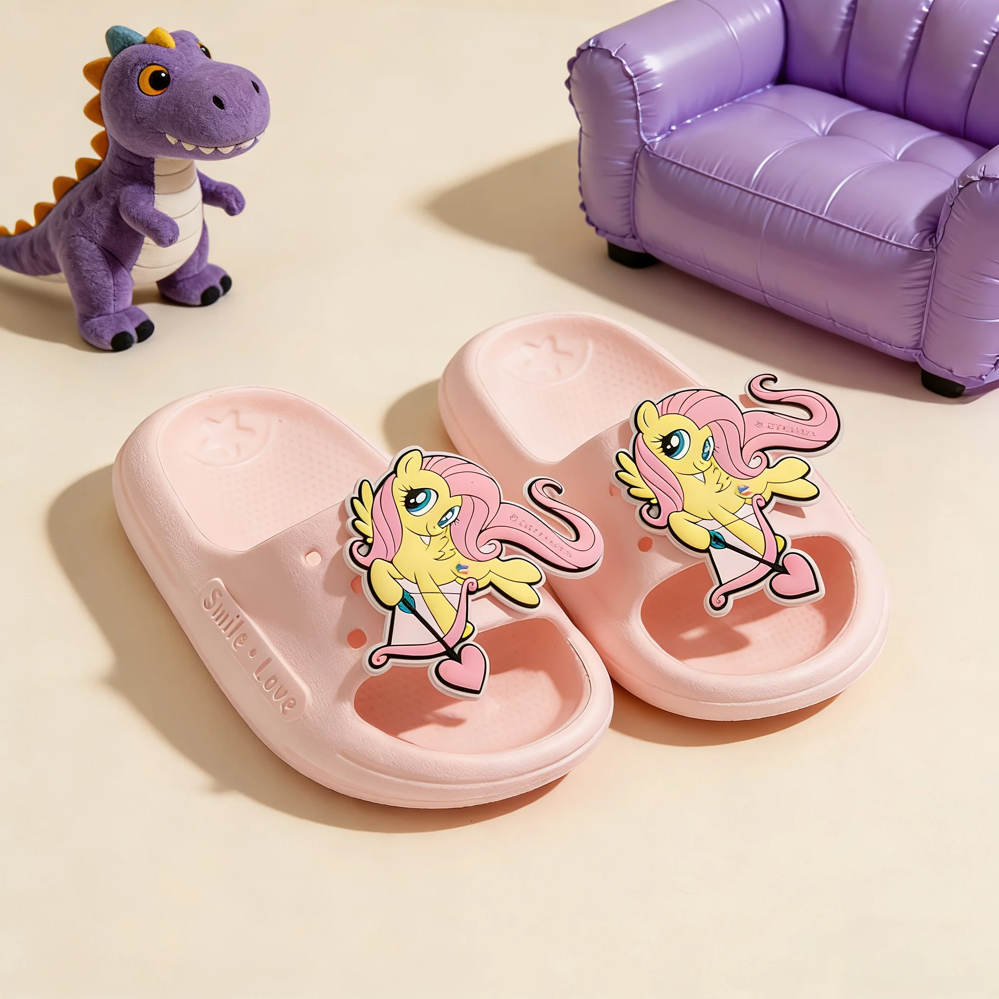 

Детские шлепанцы My Little Pony, мультяшные, милые, для дома и улицы, повседневные, для малышей