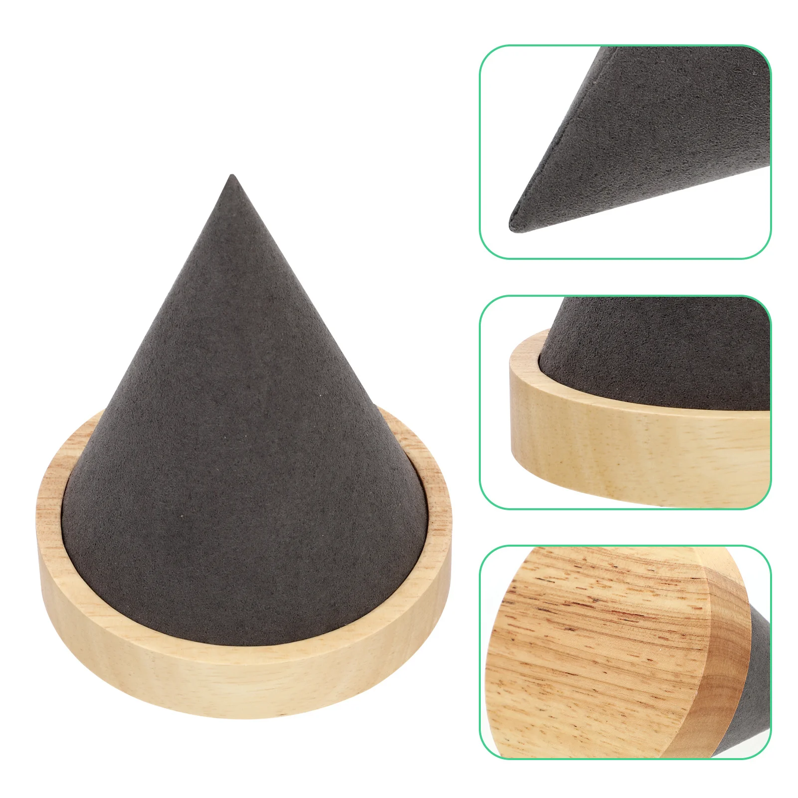 

Solid Wood Cone Shape Hand Bracelet Display Stand Elegant Jewelry Organizer for Retail Home Bangle Watch Holder