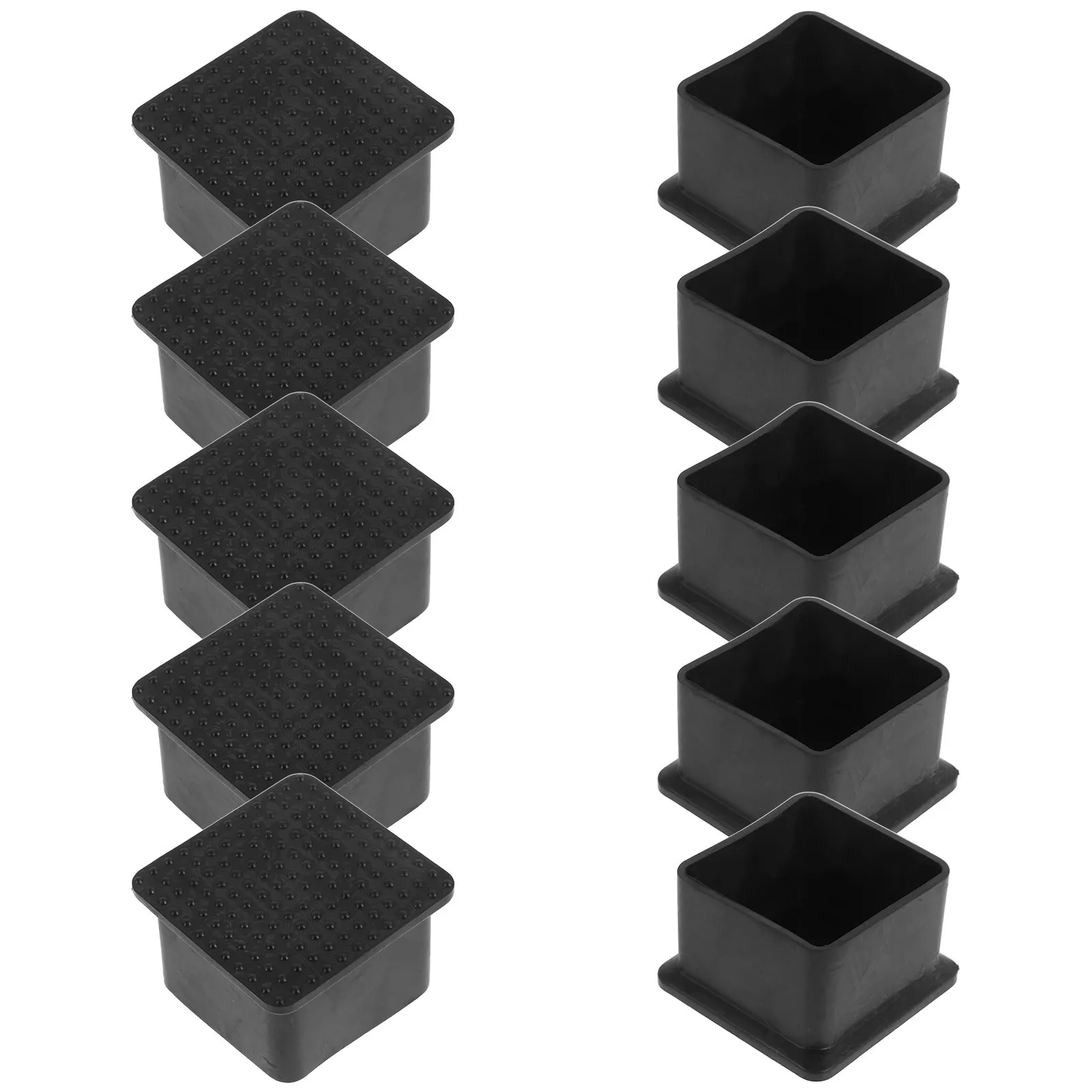 

10Pcs Square Steel Pipe End Caps PVC Rubber Covers Anti-Slip Chair Leg Protectors for Furniture Tables Chairs Shelves Carpet