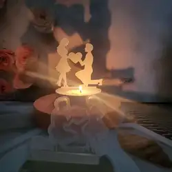 DIY Couples Propose Candlestick Love Silicone Mold Wedding Decor Candle Holder Resin Plaster Molds Valentine Gifts