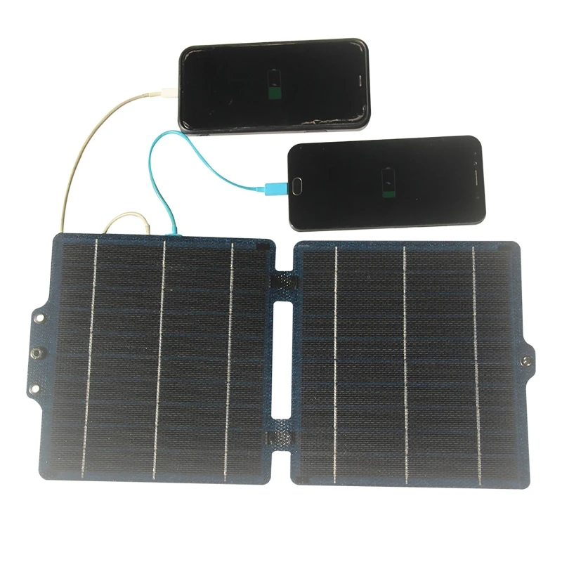 Panel słoneczny składany 5V 10W ETFE z wyjściem USB/Type-C, przenośny, szybkie ładowanie do powerbanku i telefonu. — zdjęcie produktu 5