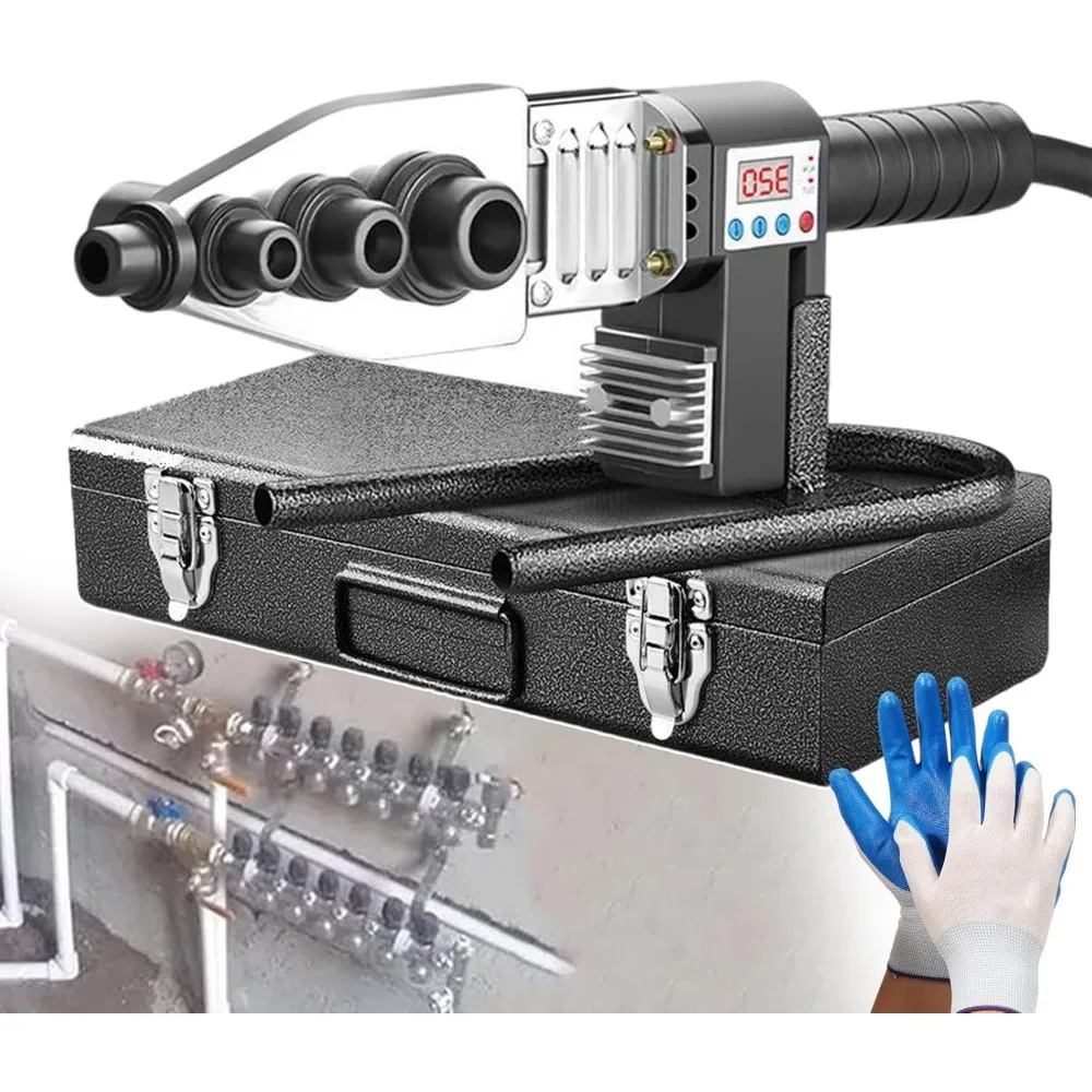 

Portable Plastic Pipe Welder,100-320°C,6 Dies,Electric Hot Melt Machine for Homes,Repair Shops and Construction Sites