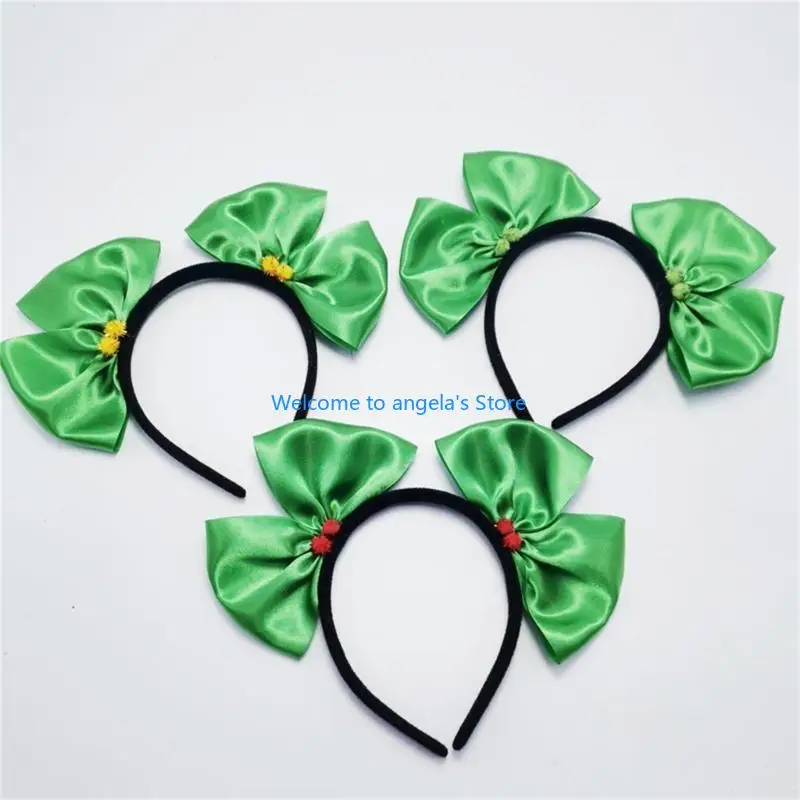 X4YC Patricks Day Green Sash Strap Bow Band Band Bopper Irish Hair Hoop Costume Accessory Party Supplies
