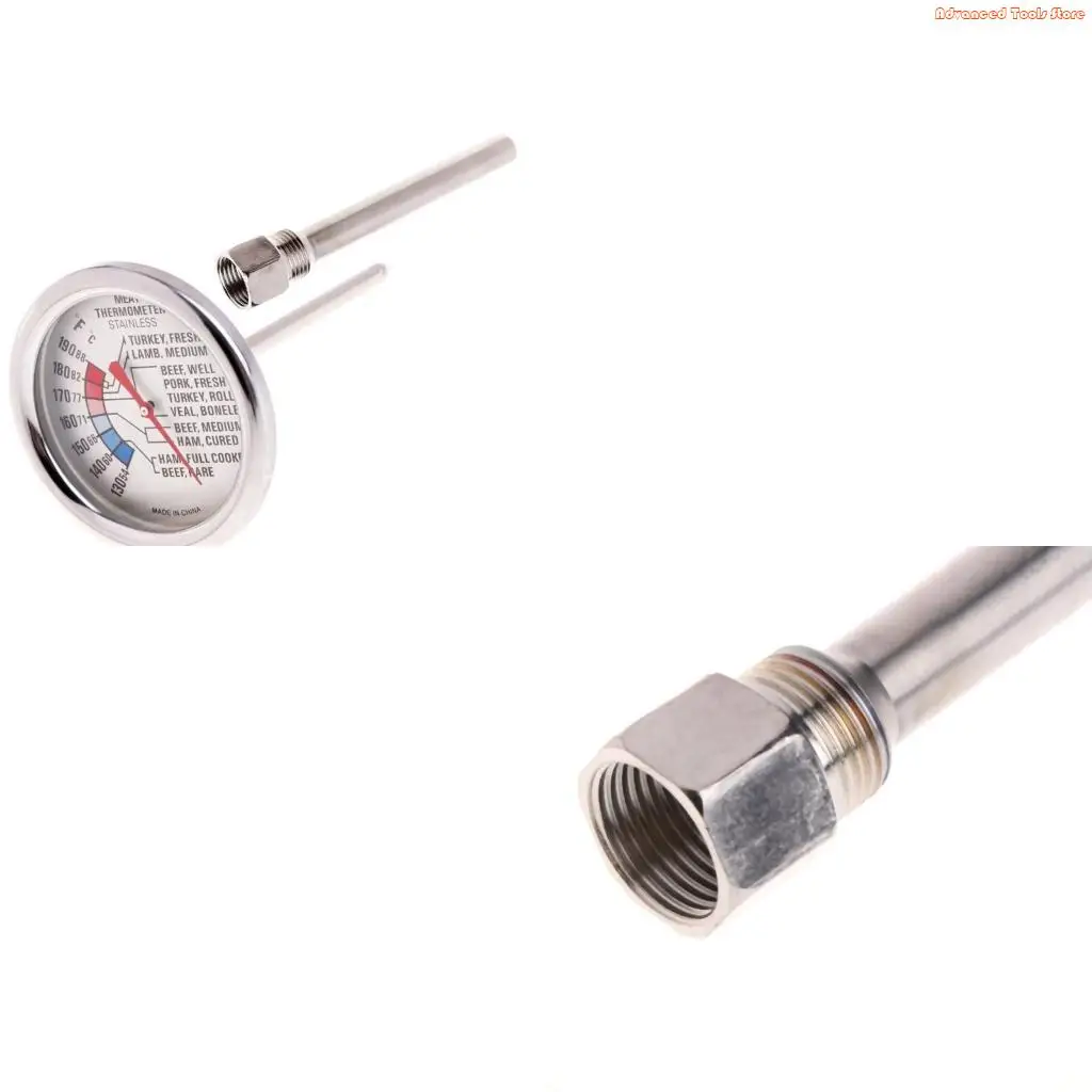 Durable Thermowell 304 Stainless Steel 1/2 BSP G Thread OD6mm Immersion Sleeve Pocket Compatible For Temperature W91B