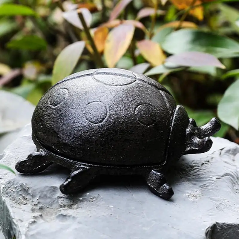 Animal Figurine Key Tray Ladybug Key Bowl Iron Retro Key Box Animal Statue Jewelry Box Rustproof Candy Dish For Entryway &