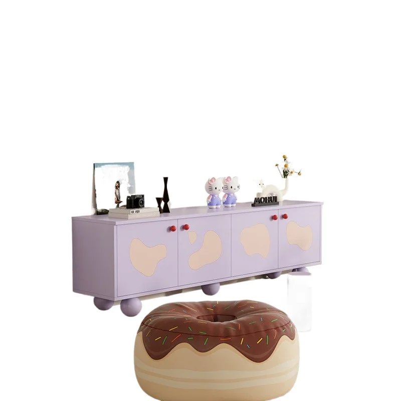 

High-value TV cabinet, dopamine living room color floor-to-ceiling low cabinet 1.8m TV cabinet, contrasting color creative