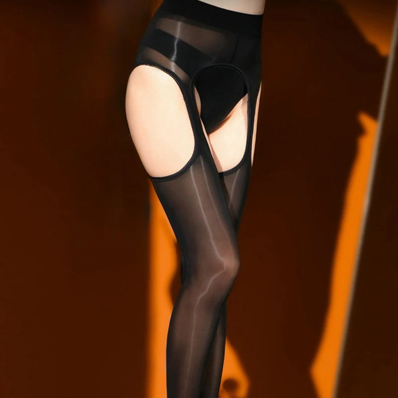 Kave Minyak Kuda Suspender Pantyhose Wanita Celana Ketat 20D Musim Panas Tipis Anti Kait Sutra Garter Belt Kontrol Top Pantyhose Pakaian Dalam Seksi