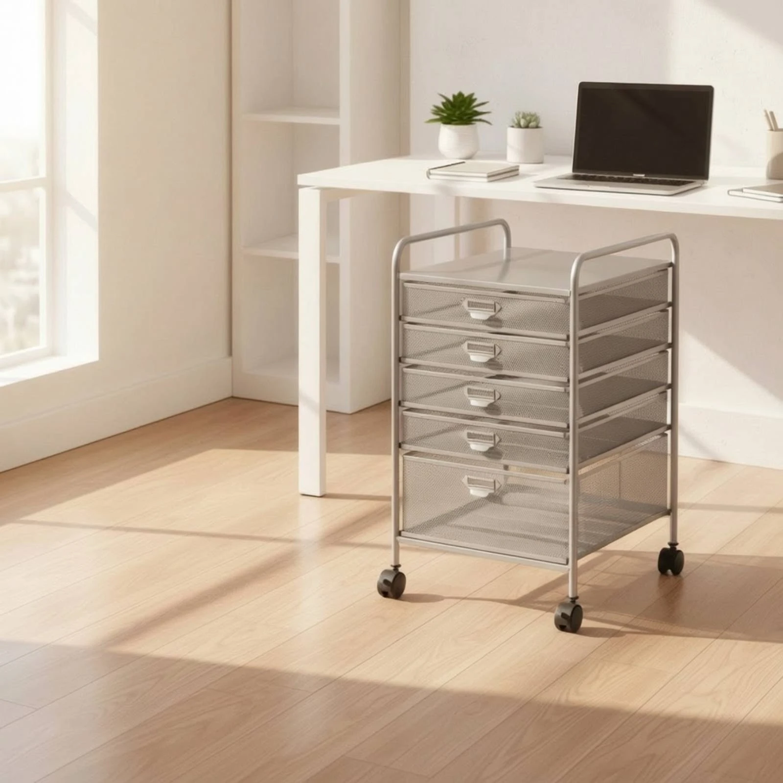 Rolling File Cart - Chariot de classement en maille avec