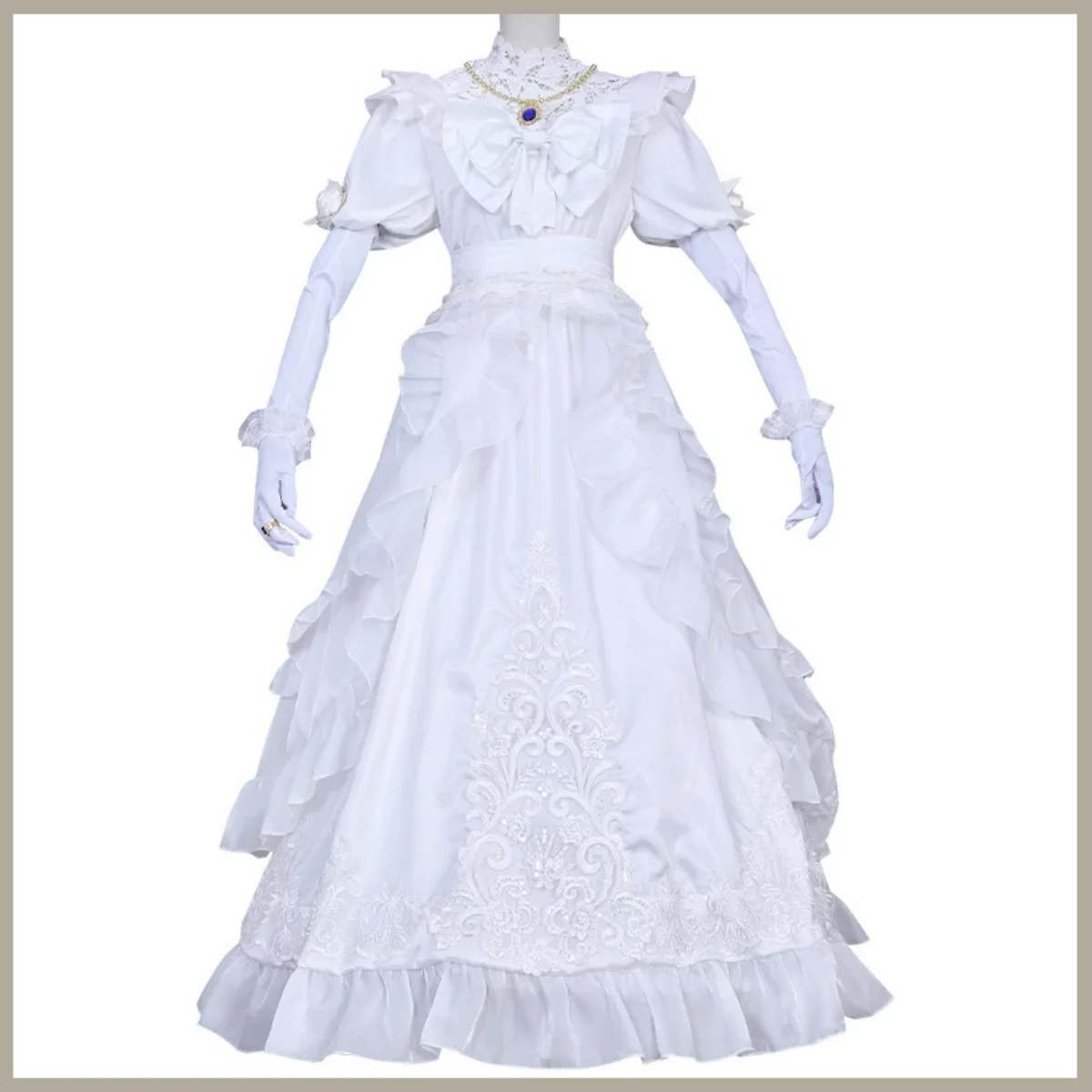 XQGame Identity Ⅴ Mary Bloody Queen Cosplay Costume Bloody Queen Promised Day Gorgeous White Wedding Dress Wig Woman Sexy Suit view 3