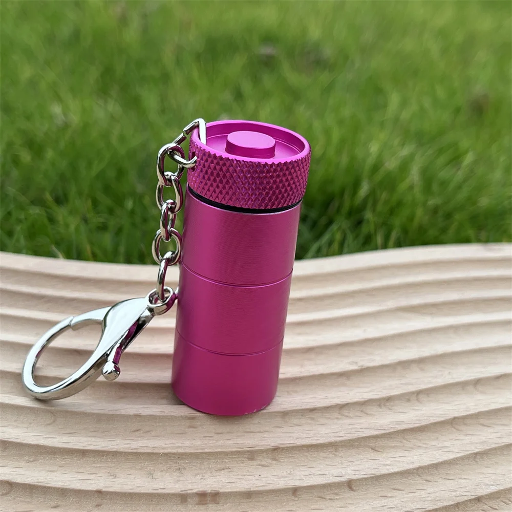 Portable Mini Herb Case Tobacco Box Keychain Pill Container Box Waterproof Pocket Storage Jars Smoking Accessories