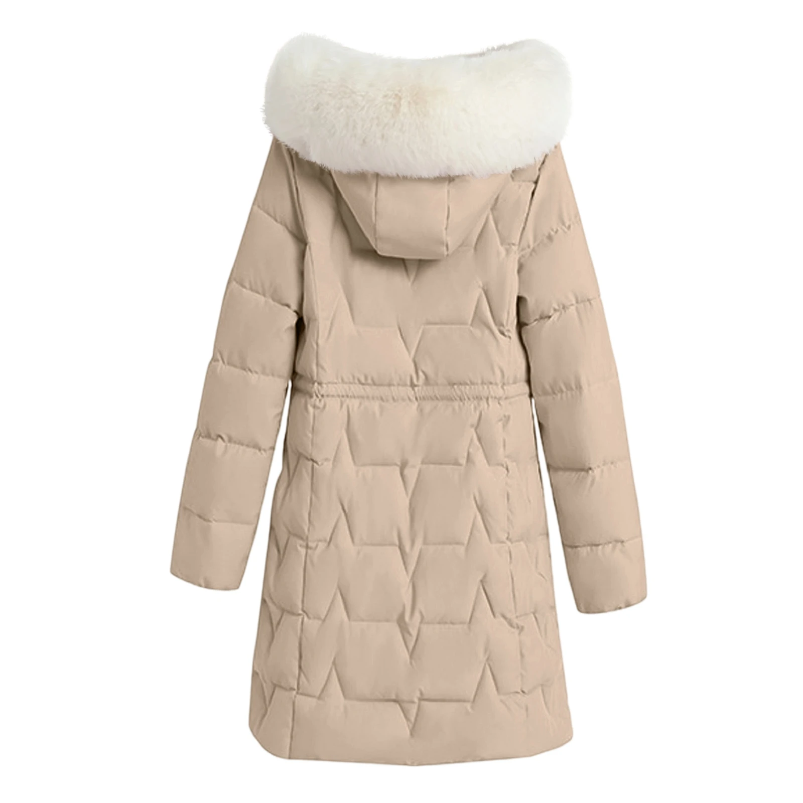 سترة شتوية نسائية جديدة بلون سادة مع قلنسوة سترة قطن سترة نسائية جديدة ملابس ياقة ملابس سترة مبطنة دافئة #4