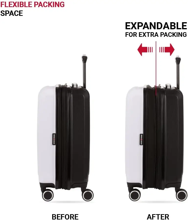 Duet Expandable Luggage, Hard Shell Carry-On Luggage with Spinner Wheels