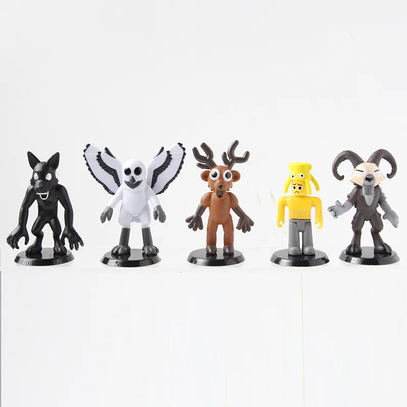 新しい99夜の森ミニアクションフィギュアおもちゃ鹿フクロウヤギモンスターモデルデスクトップオーナメントおもちゃ子供クリスマスプレゼント