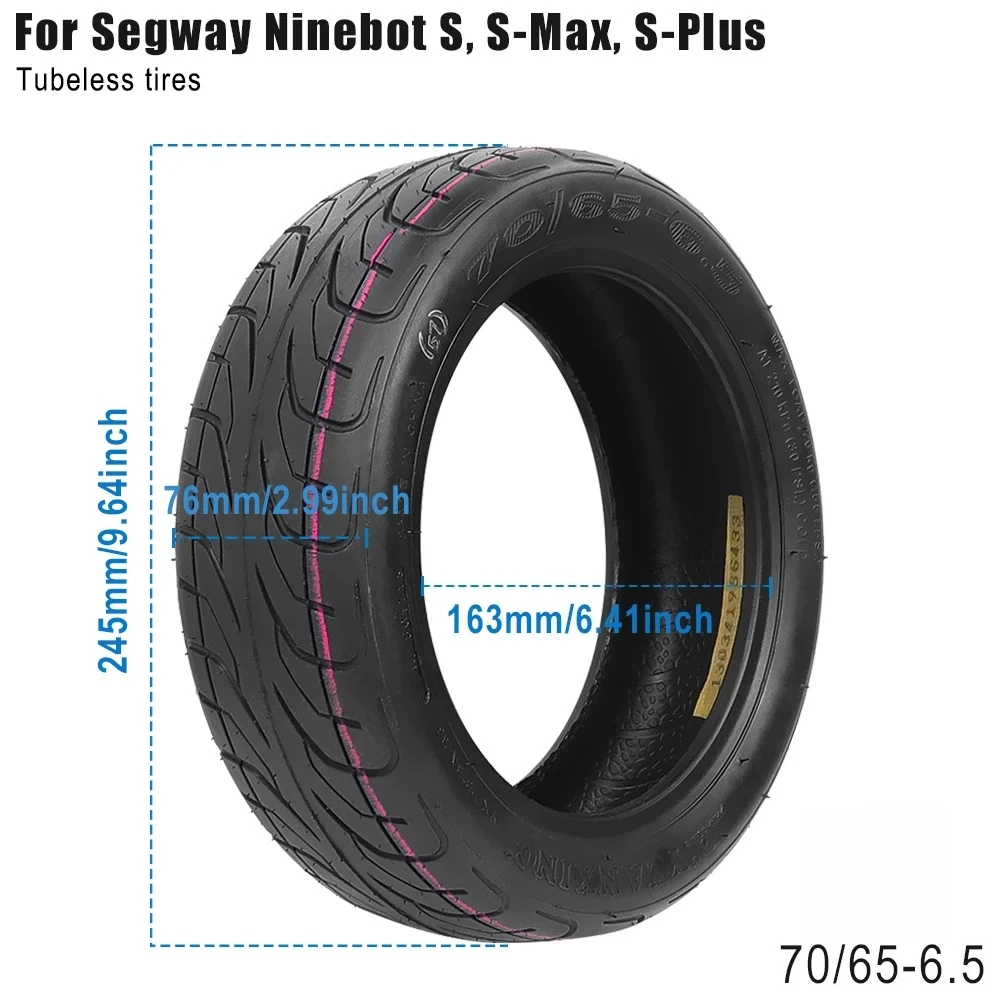 10x2.75-6.5 Outer Tires for Segway Ninebot Mini S Pro/S/S-Max/S-Plus Self-Balancing E-Scooter 70/65-6.5 Durable Tubeless Tire