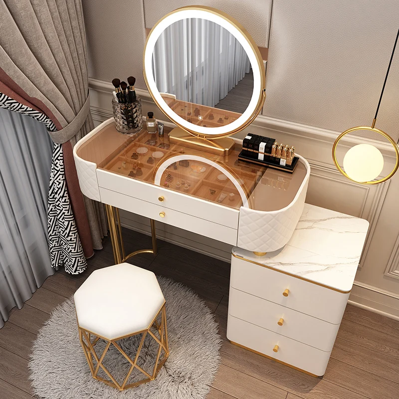 Dresser Stand Makeup Vanity Table Drawer Mirror Bedroom Cabinet Makeup Table Storage Design Coiffeuse De Chambre Furniture