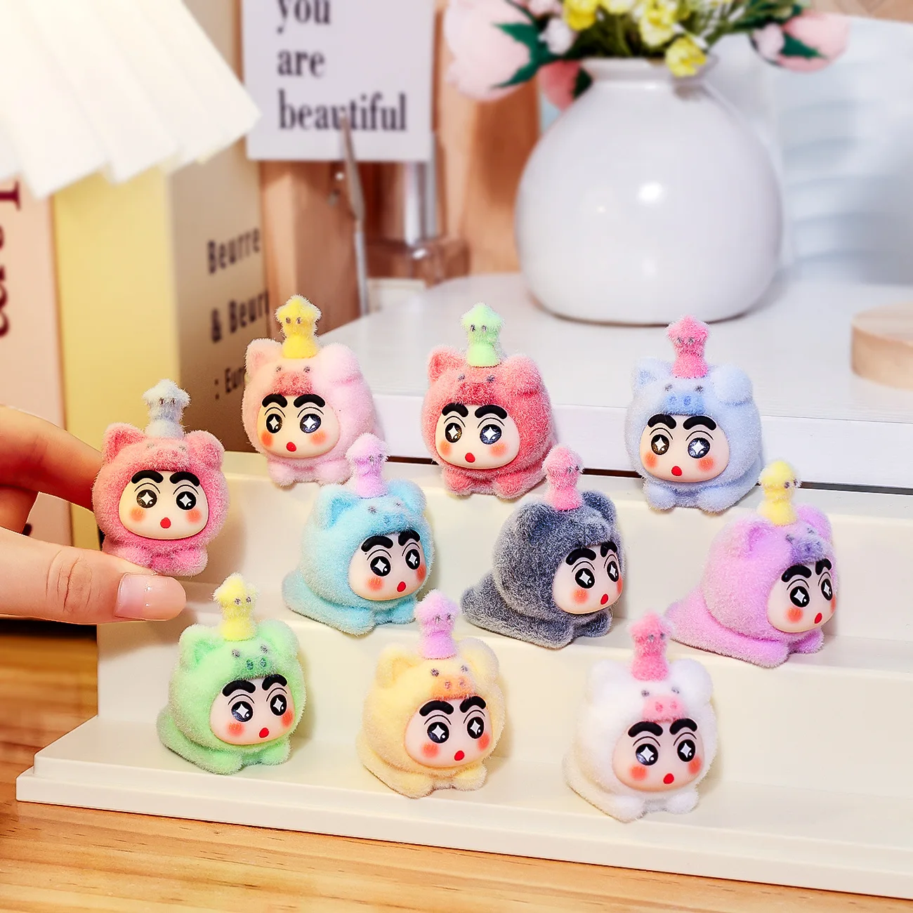 

10 pcs New cartoon character Xiaoxin Puppu Pig Cute Ball Desktop Decoration Item for Girls as a Small Gift