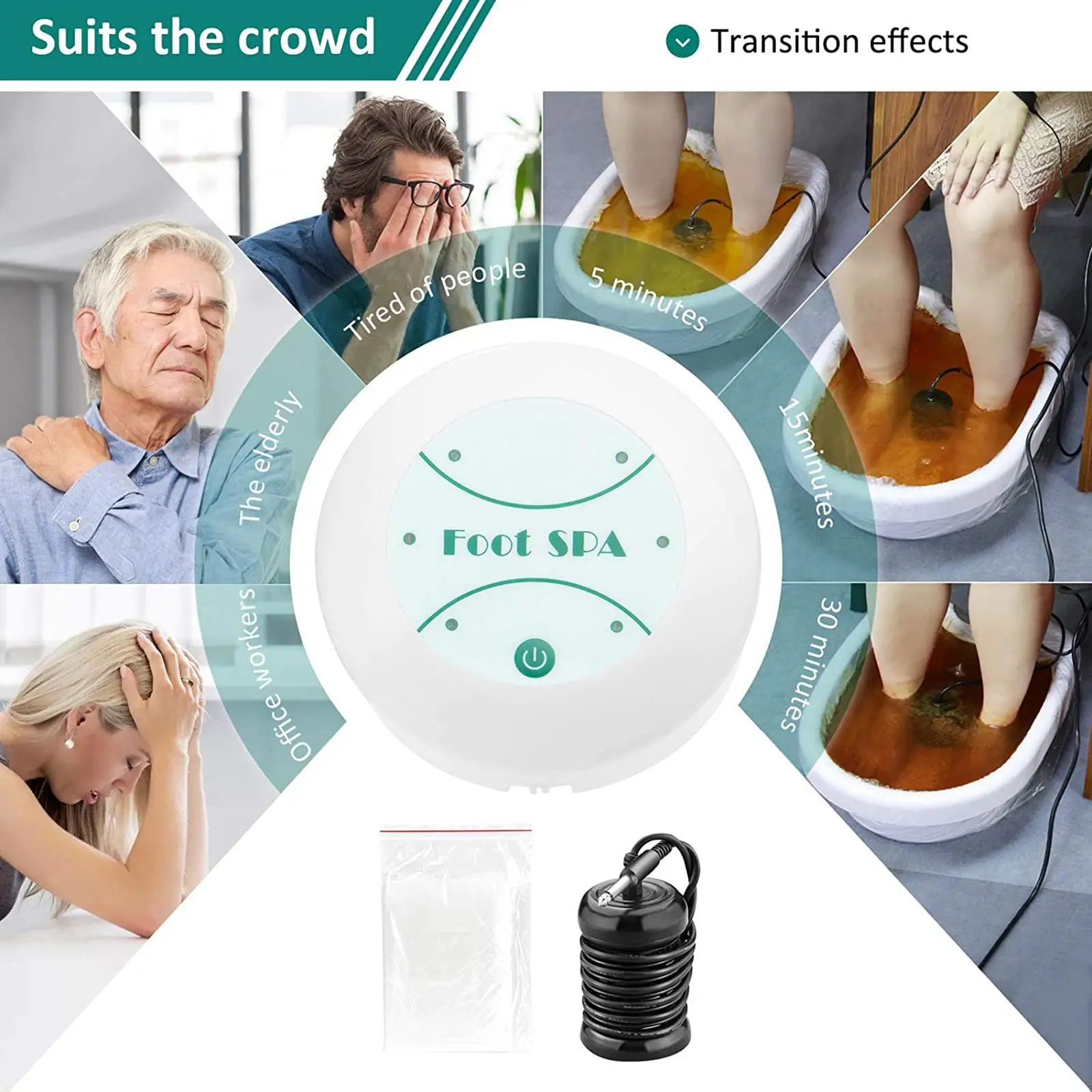 Przenośna ioniczna maszyna do kąpieli detoksykacyjnej Riverr, ioniczna spa do stóp do oczyszczania