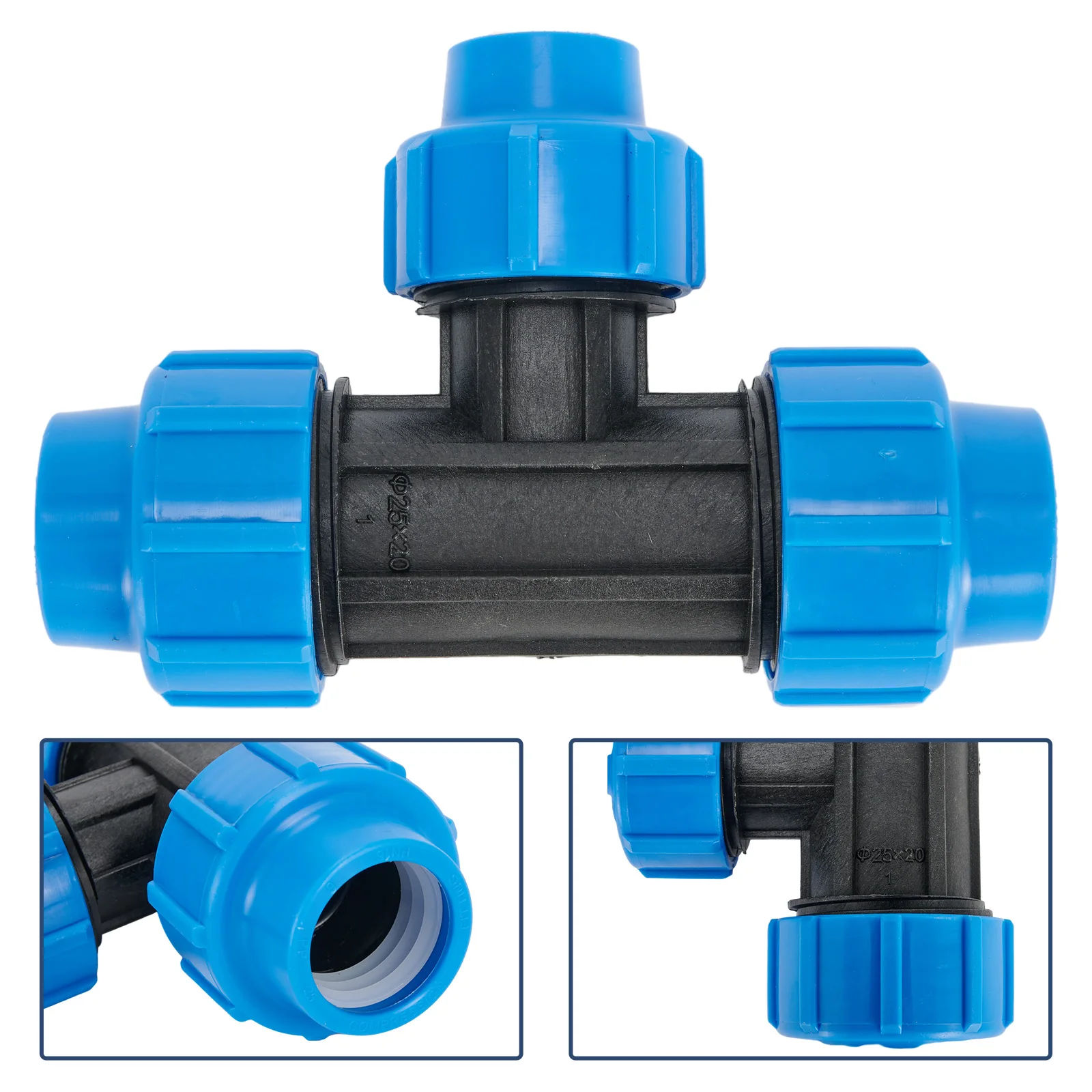 High Quality Water Pipe Fittings Agricultural Production Clamp Connector 90° Drinking Water For Home Gardening Blue PP