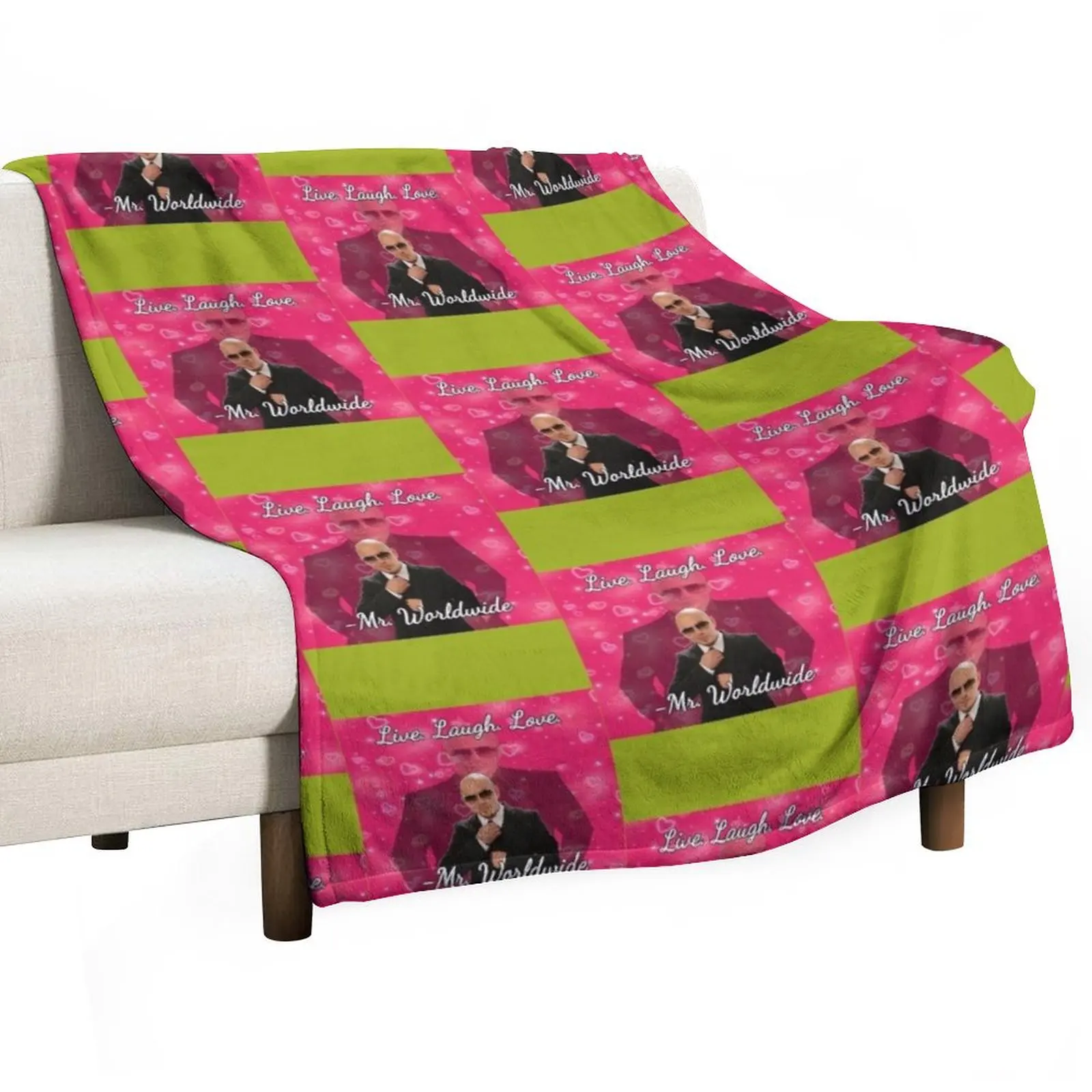 Mr. worldwide says to live laugh love Throw Blanket blankets and throws Cute Retros Soft Plaid Cute Plaid Blankets