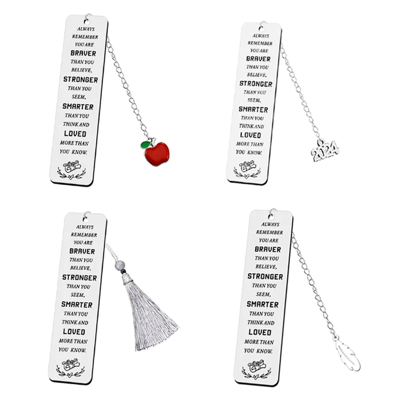 

A19E-4Pcs 2024 Pendant Graduation Greetings Bookmark Gifts For Teachers, Students
