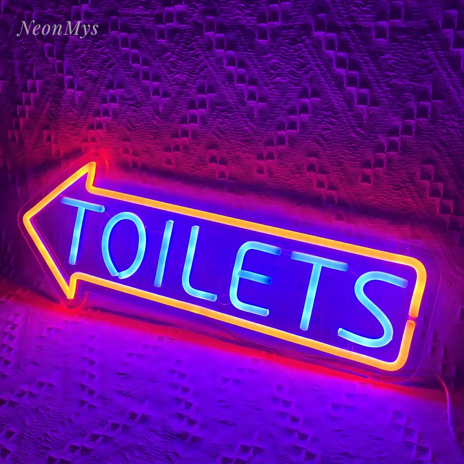 Enseigne au néon pour toilettes, flèche d'entrée de salle de bain, logo directionnel pour extérieur, fête, bar, jeu, lumière LED, panneaux muraux