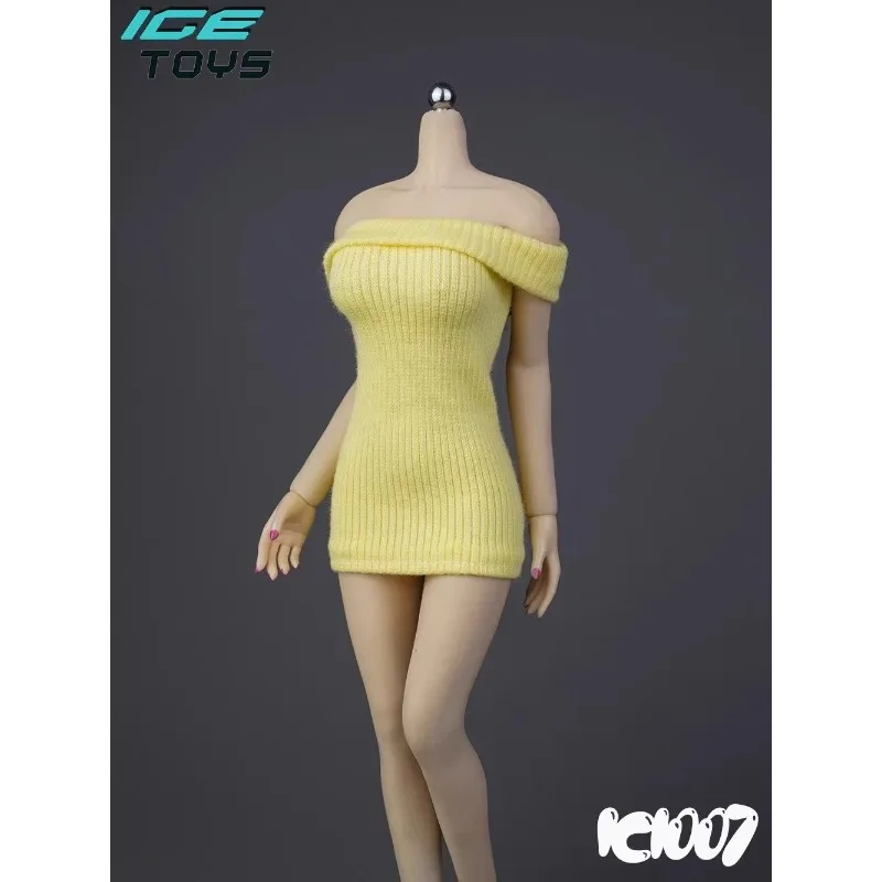 IC1007 1/6 Scale Female Soldier Clothes One Shoulder Sweater Short Skirt Dress Model Fit 12