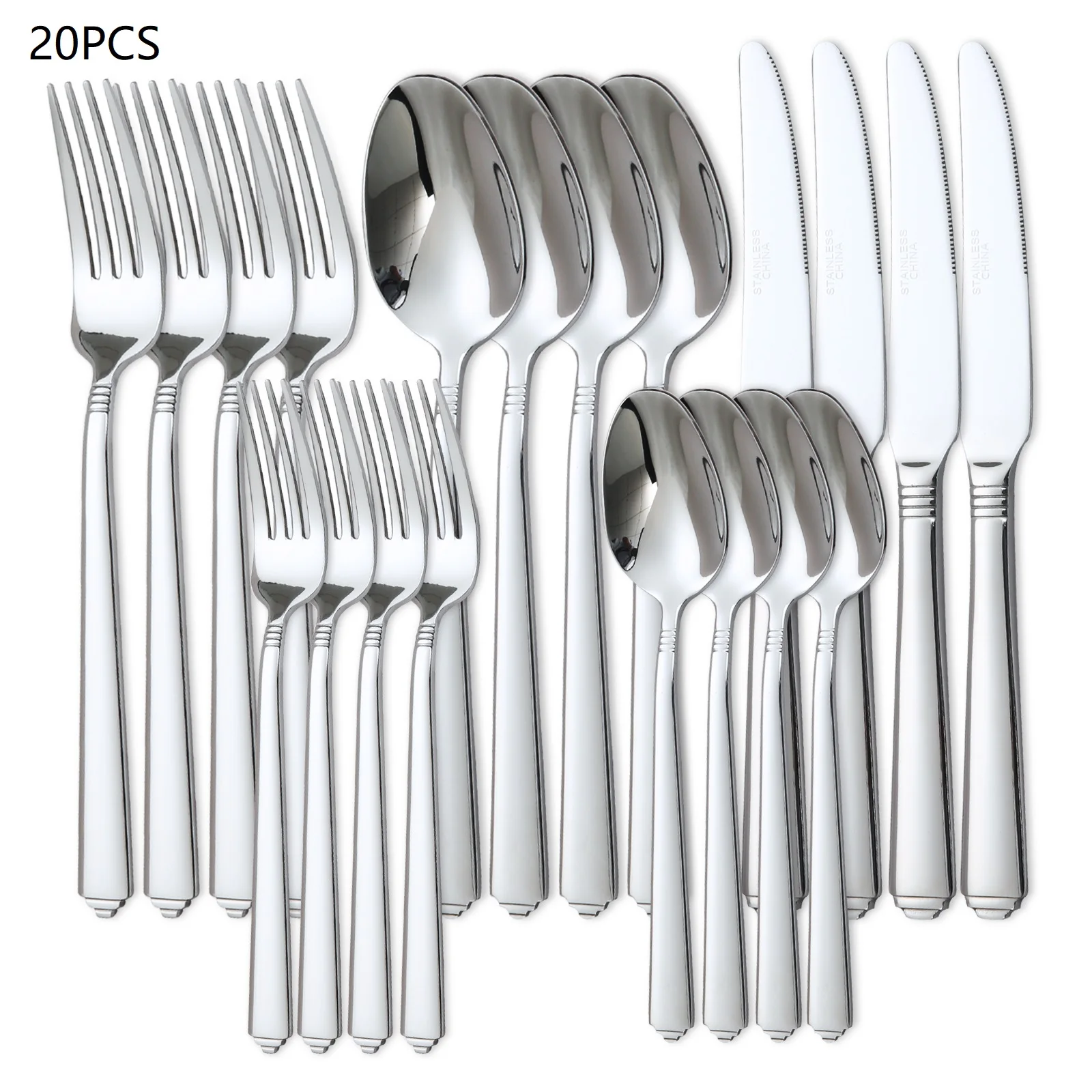 

20pcs stainless steel tableware set, Silverware Set modern design western food utensils, dinner, restaurant suppliesrestaurant