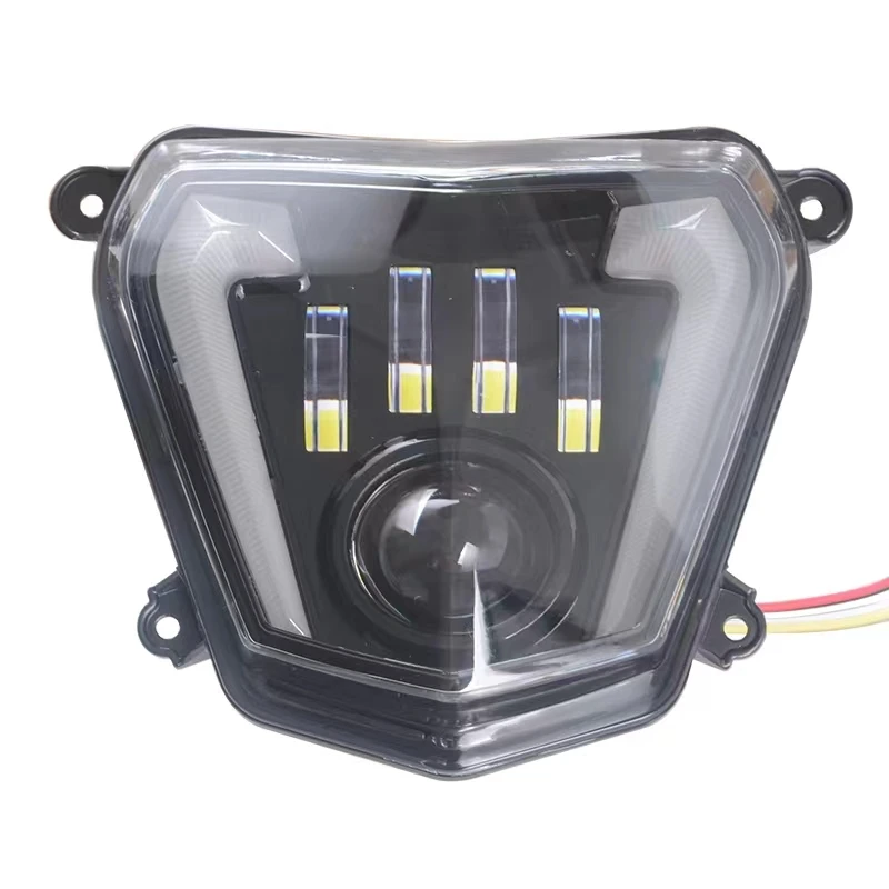 Pop Motorcycle LED Headlight High/Low Beam With Angel Eyes DRL Assembly Kit Replacement Head Lights For KTM Duke 690 690R 2012-2
