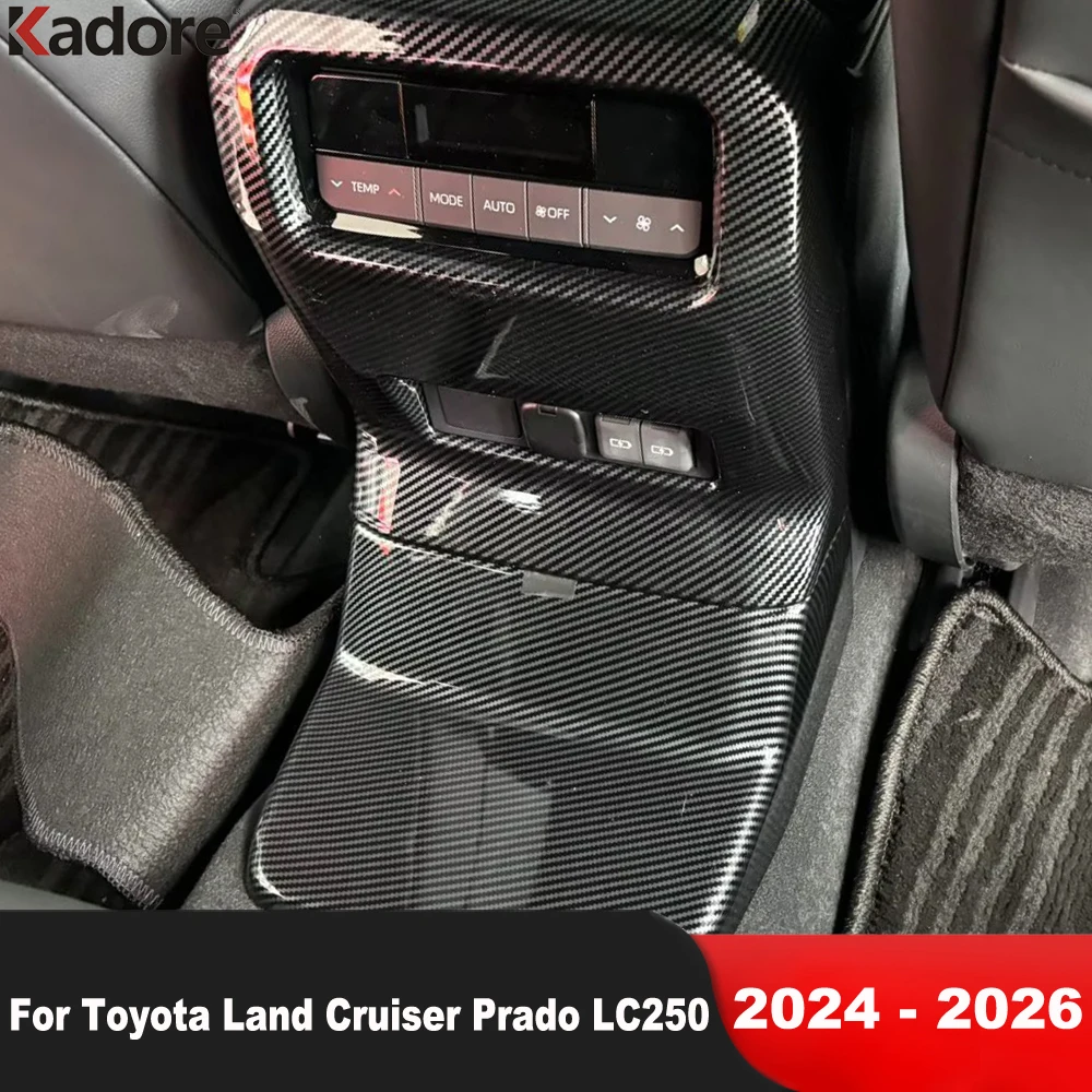 

Для Toyota Land Cruiser Prado LC250 2024-2026 автомобильный задний кондиционер, вентиляционное отверстие переменного тока, накладка из углеродного волокна, аксессуары для интерьера
