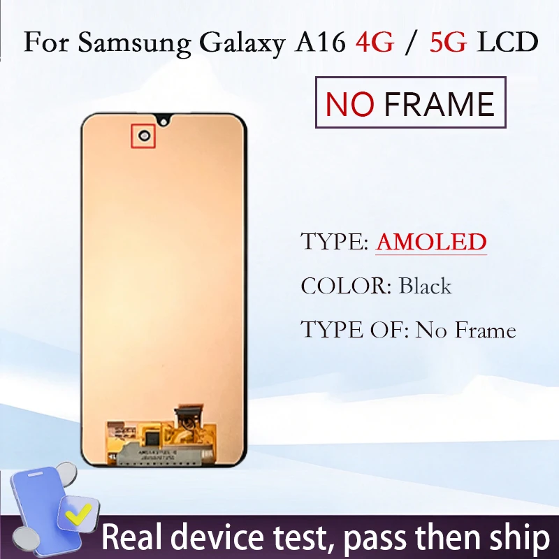 Nieuw voor Samsung Galaxy A16 4G 5G AMOLED LCD Touchscreen Digitizer Display Assemblage Vervanging Reparatie Reserve Onderdelen Mobiele Telefoon