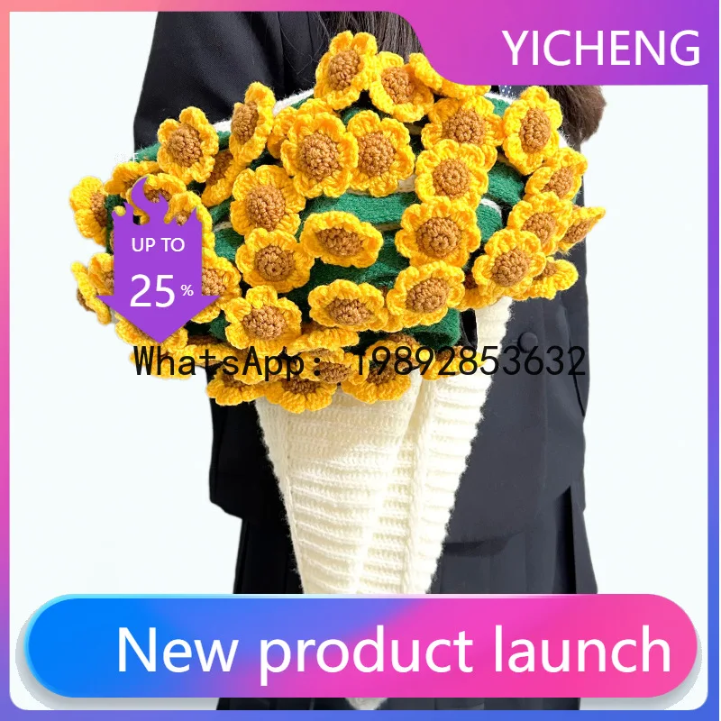 

JF Hand Woven Yarn Rose Lily of the Valley Blanket Jasmine Bouquet Crochet Creative Finished Product