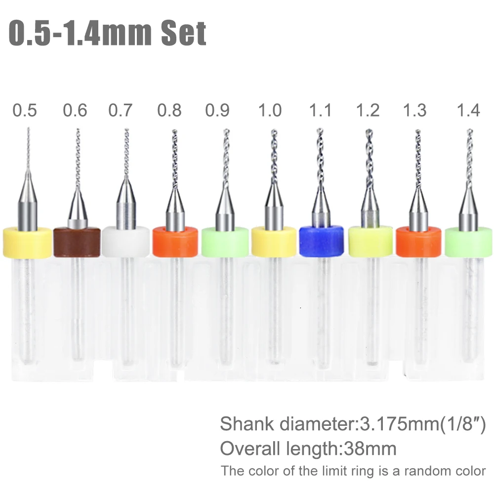 Mini Pcb Boor 10Pcs 0.1-1.2Mm Carbide Pistool Boor 1/8 ''Schacht Voor Pcb Gedrukt printplaat Boren Cutter