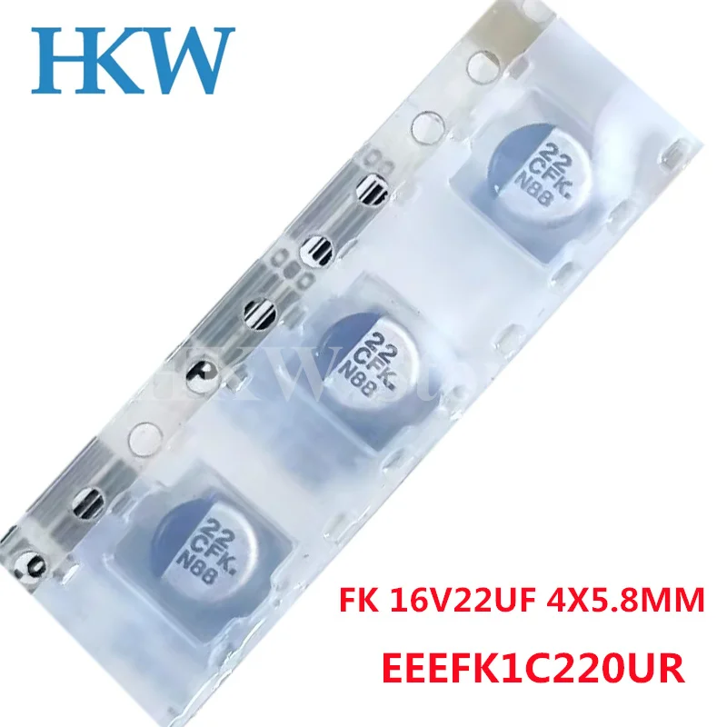50PCS FK 16V22UF Volume 4X5.8MM SMD Electrolytic Capacitor EEEFK1C220UR 22UF 16V NEW