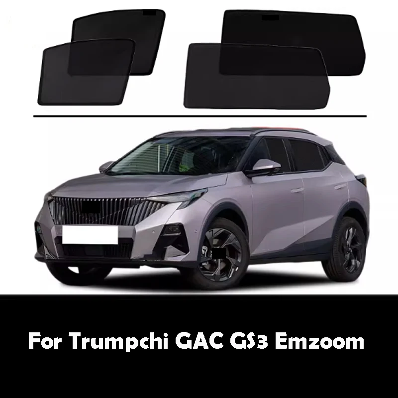 

For Trumpchi GAC GS3 Emzoom 2023-2026 Sunshade Privacy Car Side Curtain Magnetic Anti Mosquito Mesh Board