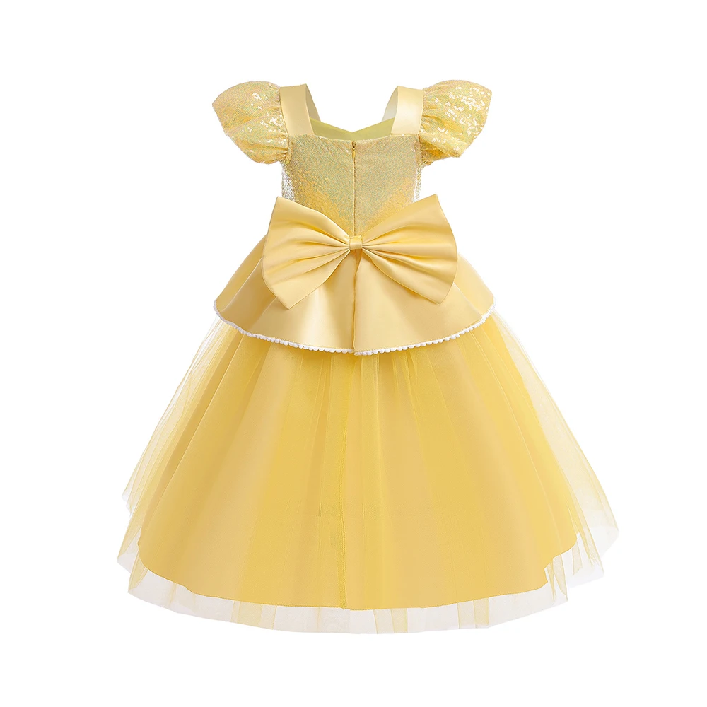 Girls Halloween Cosplay Costume Belle Princess Dress Luxury Prom Birthday Gift Vestidos Party Children Dress view 5